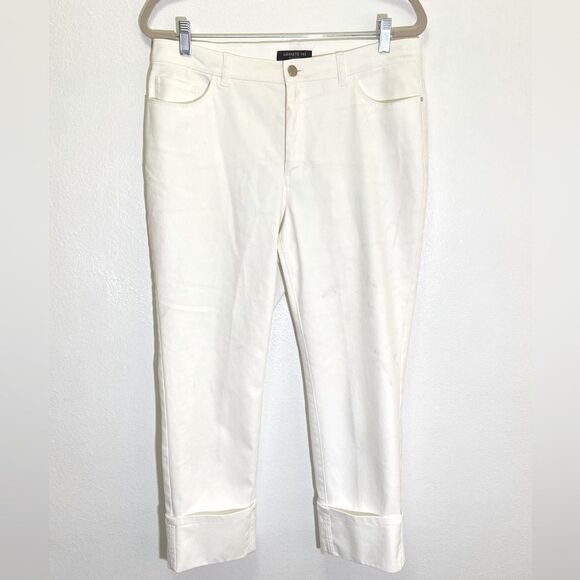 Lafayette 148 - White Lightweight Denim Jeans Rolled Cuff - size 12 (31) - Picture 1 of 6